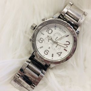 Nixon 51-30 Chrono Watch (Silver and White)